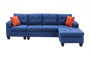 KM-192107 Blue Corner Sofa Couch